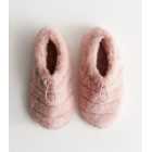 Pink Faux Fur Ballerina Slippers