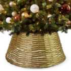SMALL GOLD Willow Xmas Tree Skirt Base Cover