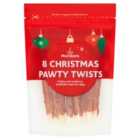 Morrisons Christmas Pawty Turkey And Cranberry Beefhide Dog Twists 8 per pack
