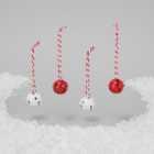 Morrisons Hanging Red And White Bell Christmas Decorations 9 per pack