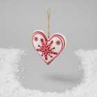 Morrisons Hanging Felt Embroidered Heart Christmas Decoration