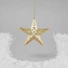 Morrisons Hanging Metal Gold Star Christmas Decoration