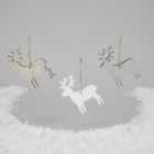 Morrisons Wooden Stag Hanging Christmas Decorations 6 per pack