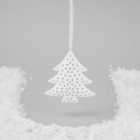 Morrisons Hanging Metal White Tree Christmas Decoration