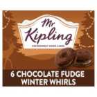 Mr Kipling Christmas Chocolate Fudge Winter Whirls 6 per pack
