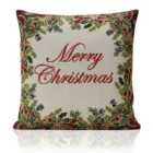 Merry 18" Tapestry Christmas Cushion