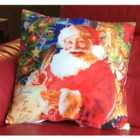 Santa & List 18" Christmas Cushion