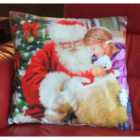Santa & Child 18" Christmas Cushion