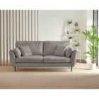 Furniture Box Ida 3 Seater Grey Velvet Sofa