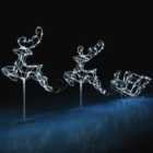 Reindeer Sleigh Light Outdoor Christmas Decoration 3D LED Xmas Silhouette 3m