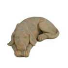 Solstice Sculptures DOG Lying 15cm Sienna Sand Effect