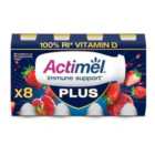 Actimel Plus 100% Vitamin D Strawberry & Pomegranate Immunity Yoghurt 8 x 100g