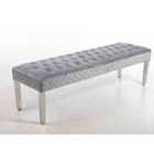 Modernique Precious Grey Velvet 135Cm Dining Bench With Chrome Legs
