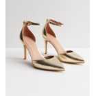 Gold Faux Snake Stiletto Heel Court Shoes