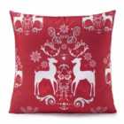 Reindeer Red 18" Christmas Cushion