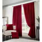 Adiso Pencil Pleat Taped Top Curtains Red 117cm x 183cm