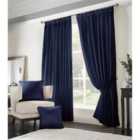 Adiso Pencil Pleat Taped Top Curtains Navy 168cm x 229cm