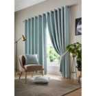 Wold Eyelet Ring Top Curtains Teal 228cm x 274cm