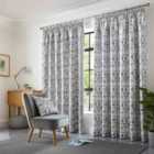 Scandi Pencil Pleat Taped Top Curtains Silver 228cm x 228cm