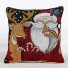 Santa & Squirrel 18" Christmas Cushion