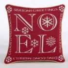 Noel Red 18" Christmas Cushion