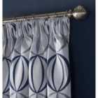 Ome Pencil Pleat Taped Top Curtains Navy 228cm x 183cm
