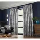 Ome Pencil Pleat Taped Top Curtains Silver 228cm x 274cm