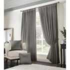 Adiso Pencil Pleat Taped Top Curtains Silver 117cm x 183cm