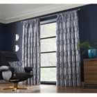 Ome Pencil Pleat Taped Top Curtains Navy 167cm x 183cm