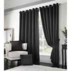 Adiso Eyelet Ring Top Curtains 229cm x 274cm Black