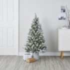 4ft Snowy Green & white Full Artificial Christmas tree