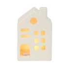 Soft blooms White Ceramic House LED Electrical christmas decoration