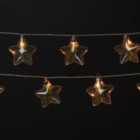 10 Warm white Star LED String lights with 1.65m Clear cable