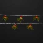 10 Warm white Mistletoe LED String lights with 1.65m Clear cable