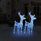 Berkfield Christmas Reindeers 2 pcs Blue 80 LEDs Acrylic
