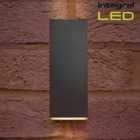 Integral LED Up Down Outdoor Wall Light: Twin Pack - 8W, 3000K, IP54, 300lm - Dark Grey
