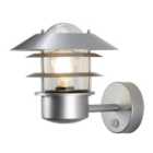 Elstead Helsingor 1 Light Outdoor Lantern Light Silver with PIR Motion Sensor IP44, E27