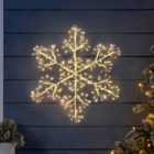 Snowflake Christmas Light Micro LED Decoration Indoor Outdoor 60cm Warm White Christow