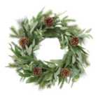 50cm Green Eucalyptus with pinecones Christmas wreath