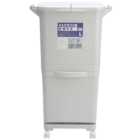 Living and Home Double Lid Kitchen Trash Bin White 38L