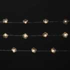 100 Warm white Flower LED String lights with 10.2m Silver cable