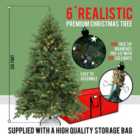 6ft Pre Lit LED Premium Festive Christmas Tree with free storage bag