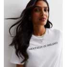 White Cotton Mentally In Milano Logo T-Shirt