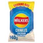 Walkers Crinkles Cheddar Cheese & Onion Sharing Bag Crisps 140g