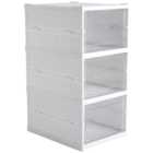 Living and Home 3 Tier Clear Foldable Shoe Storage Box Unit
