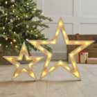 Warm white LED Brown Star Single Christmas light (H) 470mm