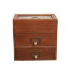 Living and Home 3-Tier Wood Organiser Rustic Desktop Jewellery Box