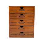 Living and Home Rustic 5-Drawer Wooden Desktop Organiser Box