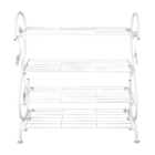 Living and Home Iron S-Shaped White Vintage Shoe Rack