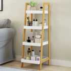 Living and Home 4 Shelf Nordic Ladder Bookshelf